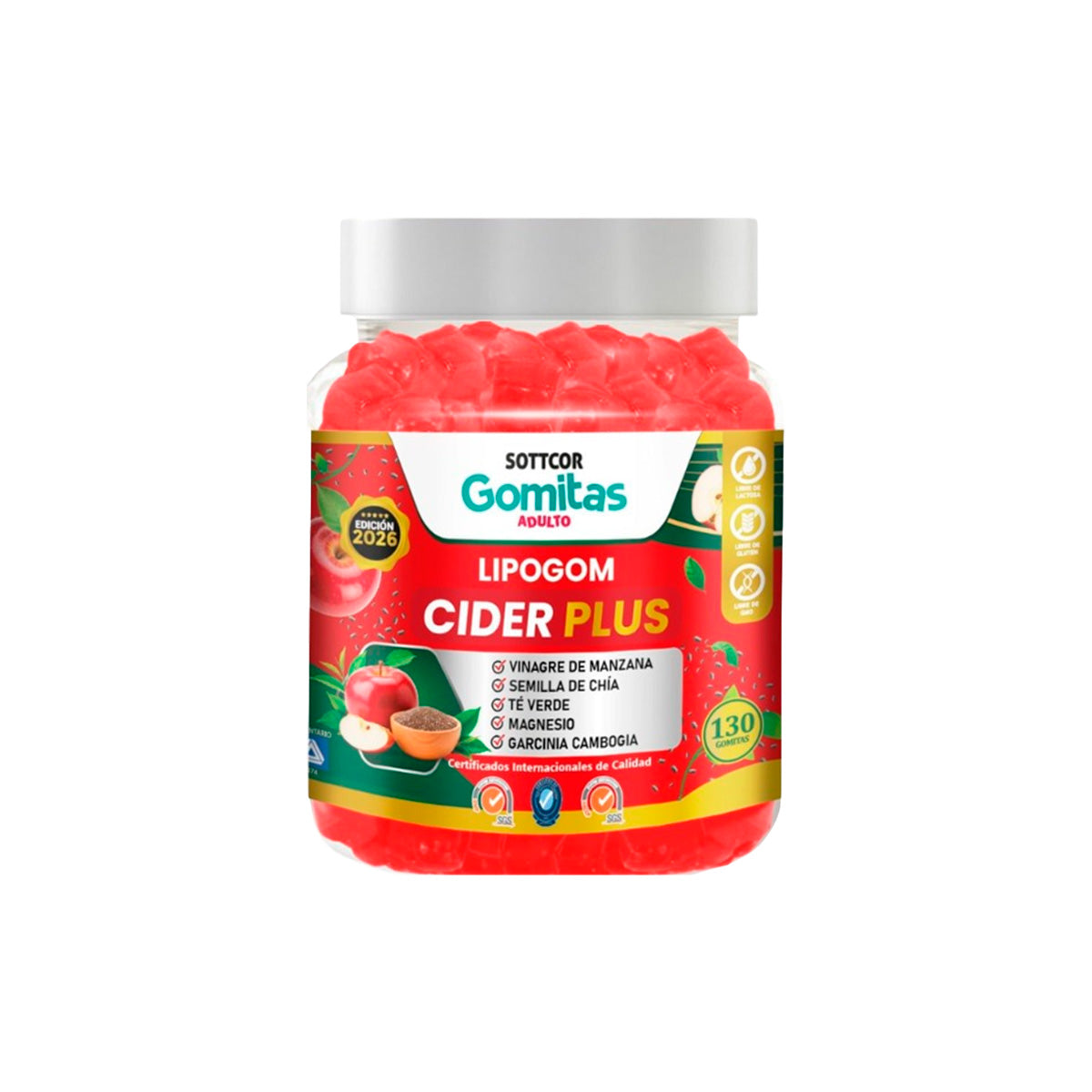 Gomitas para Adultos Lipogom Cider plus 130 Gomitas Sottcor