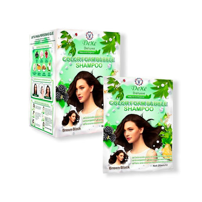 ¡liquidación! Shampoo pinta canas Marrón Oscuro Intenso - Dexe 10 piezas