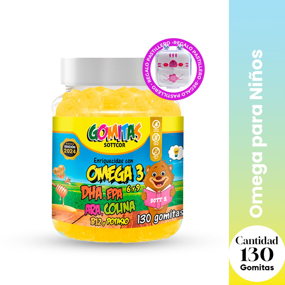 Omega Para Niños Gomitas Sottcor + REGALO PORTA GOMITAS