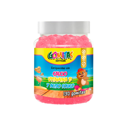 Cyber! Gomitas para Niños Calcio 130 Gomitas Sottcor + REGALO PASTILLERO