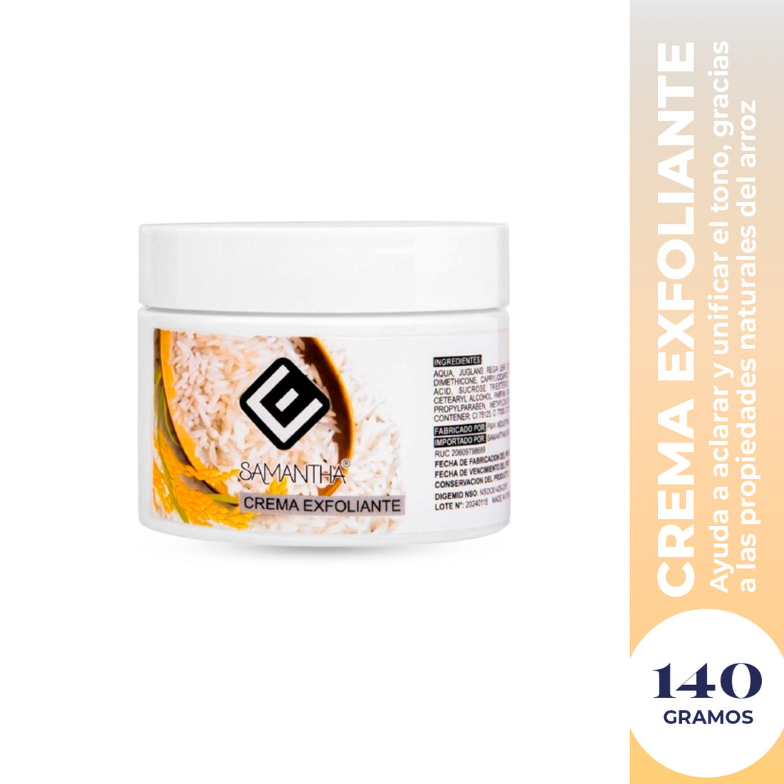 LIQUIDACIÓN! Gel Exfoliante de Arroz Blanqueador 140gr - Samantha