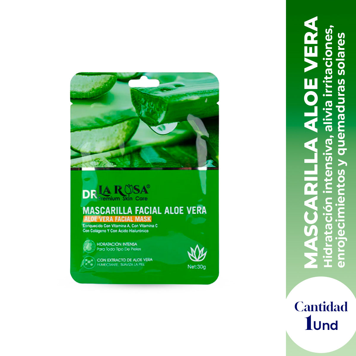 LIQUIDACIÓN! Mascarilla facial aloe vera 30gr - Dr la Rosa