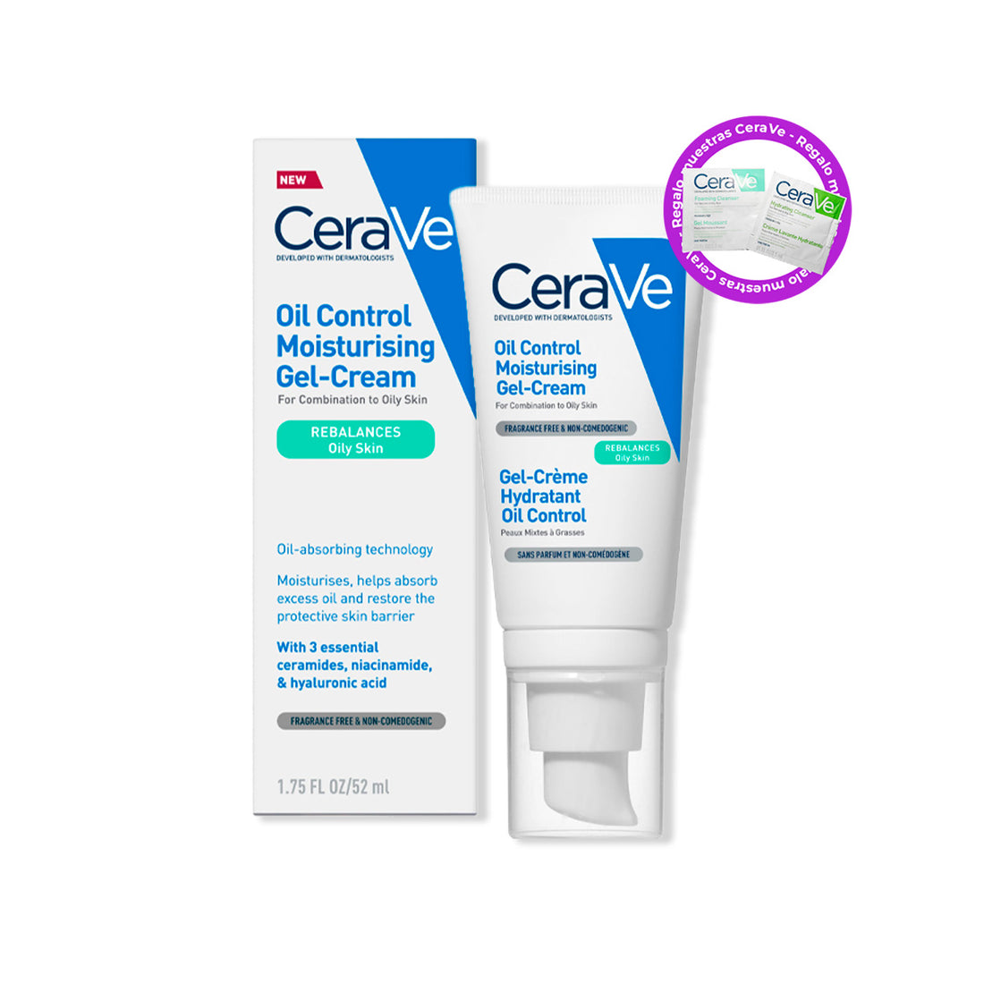 Oil Control Matificante CeraVe + REGALO MINI EFFACLAR