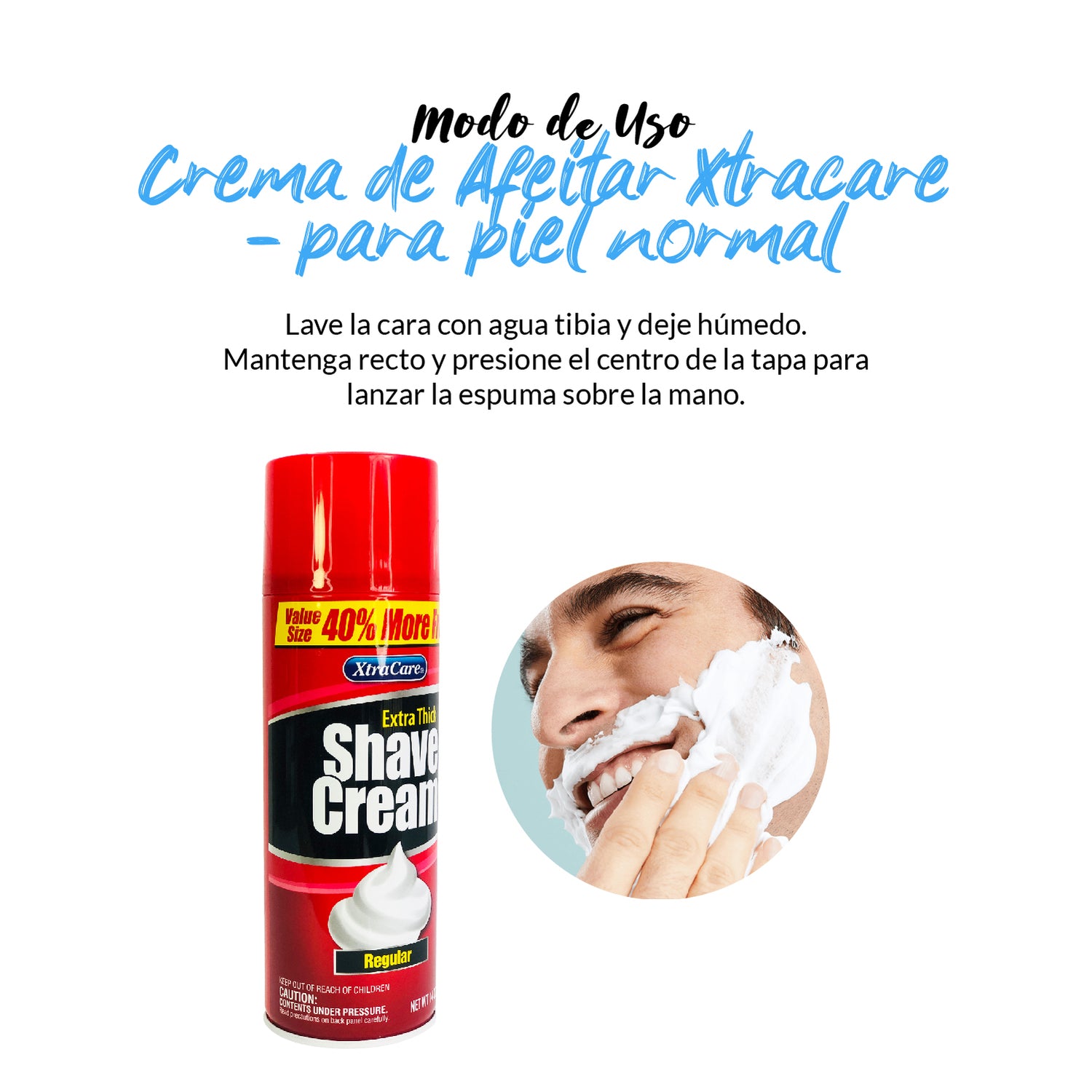 Afeitador Sonar 6027 Azul + Crema de Afeitar Xtracare 360 gr - para Piel Normal