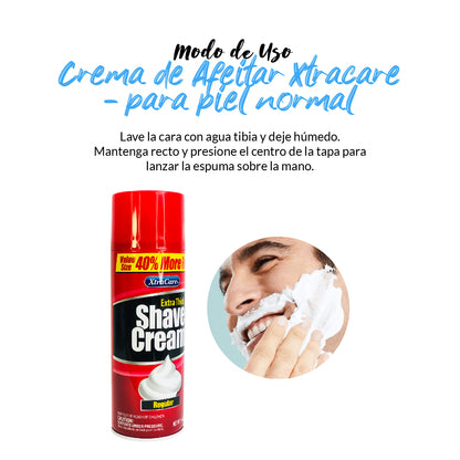 Afeitador Sonar 6027 Azul + Crema de Afeitar Xtracare 360 gr - para Piel Normal