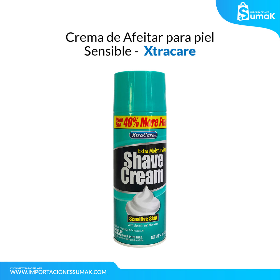 Crema de Afeitar xtracare 396 gr - para piel sensible