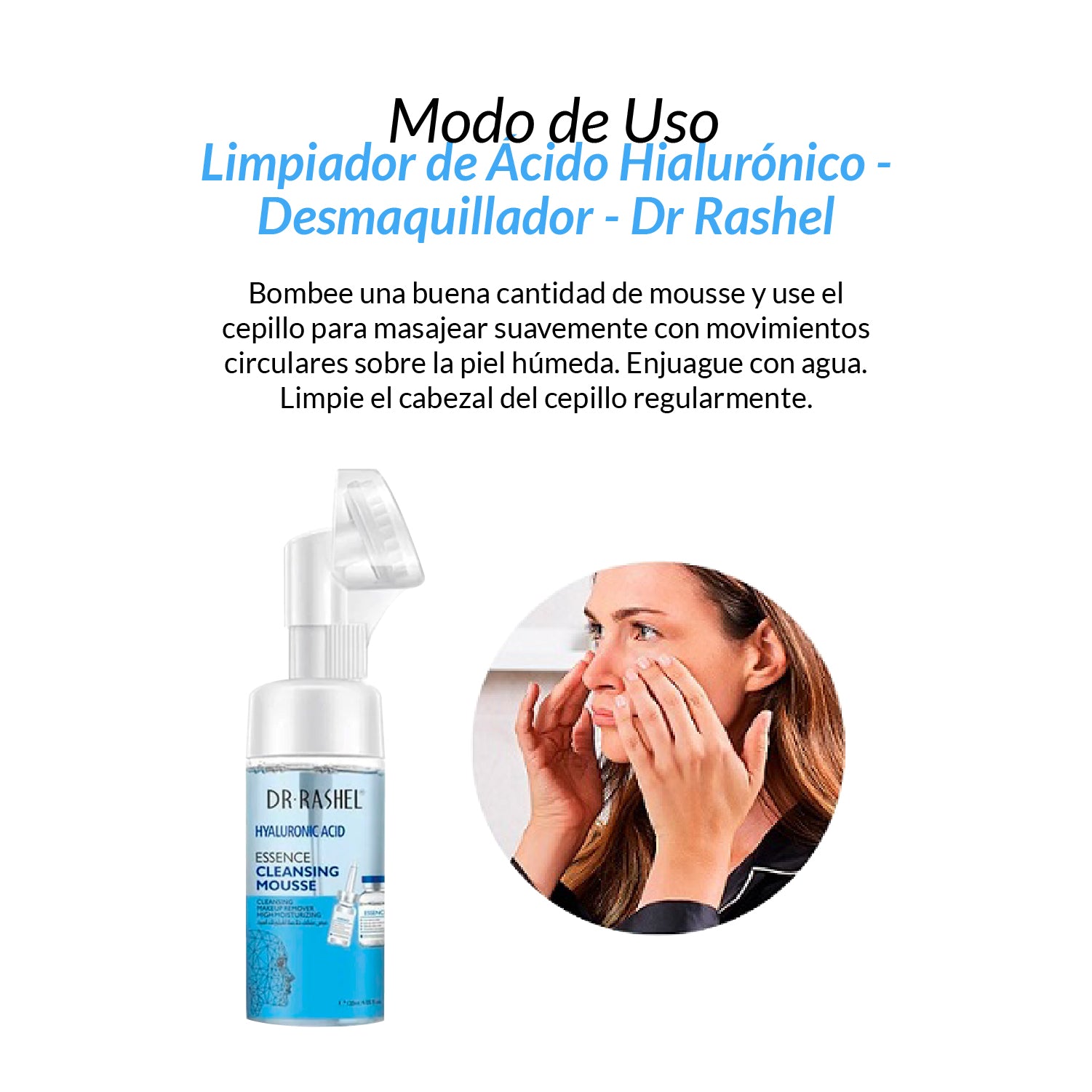 Dr Rashel - Limpiador de Esencia Mousse Acido Hialurónico - Desmaquillador