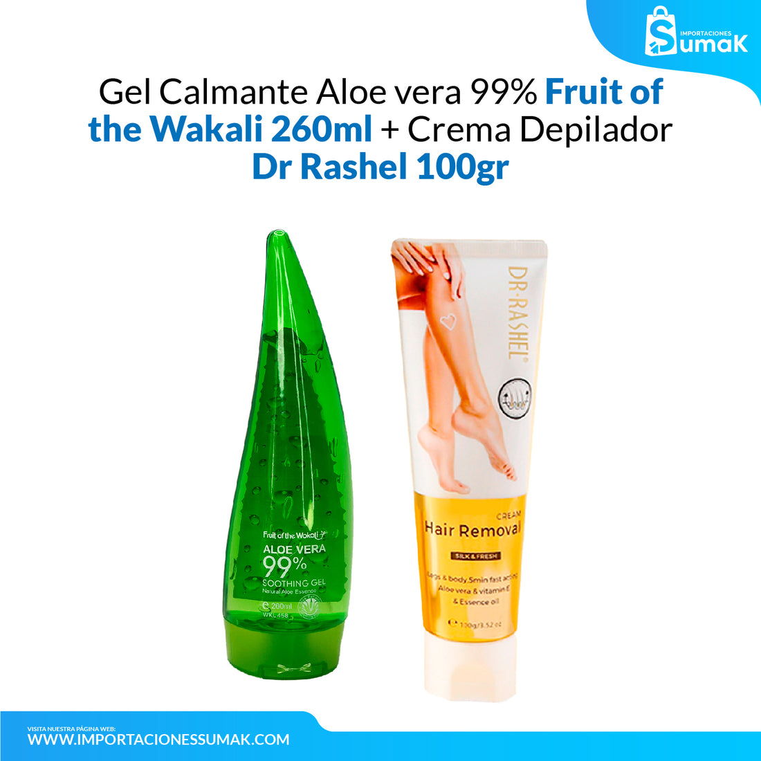 Aloe vera 99% - Gel Calmante 260ml + Dr Rashel Depilador 100gr