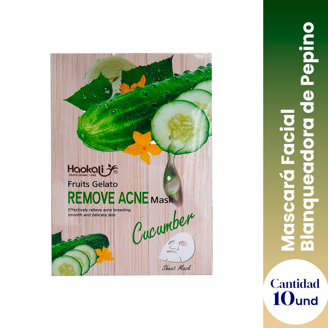 ¡liquidación! FRUIT OF THE WOKALI – HIDRATACIÓN Y BLANQUEAMIENTO FACIAL – MÁSCARA FACIAL DE PEPINO – 30ml x 10UND