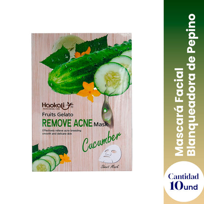 ¡liquidación! Mascará Facial Blanqueadora de Pepino 30mlx10 piezas.