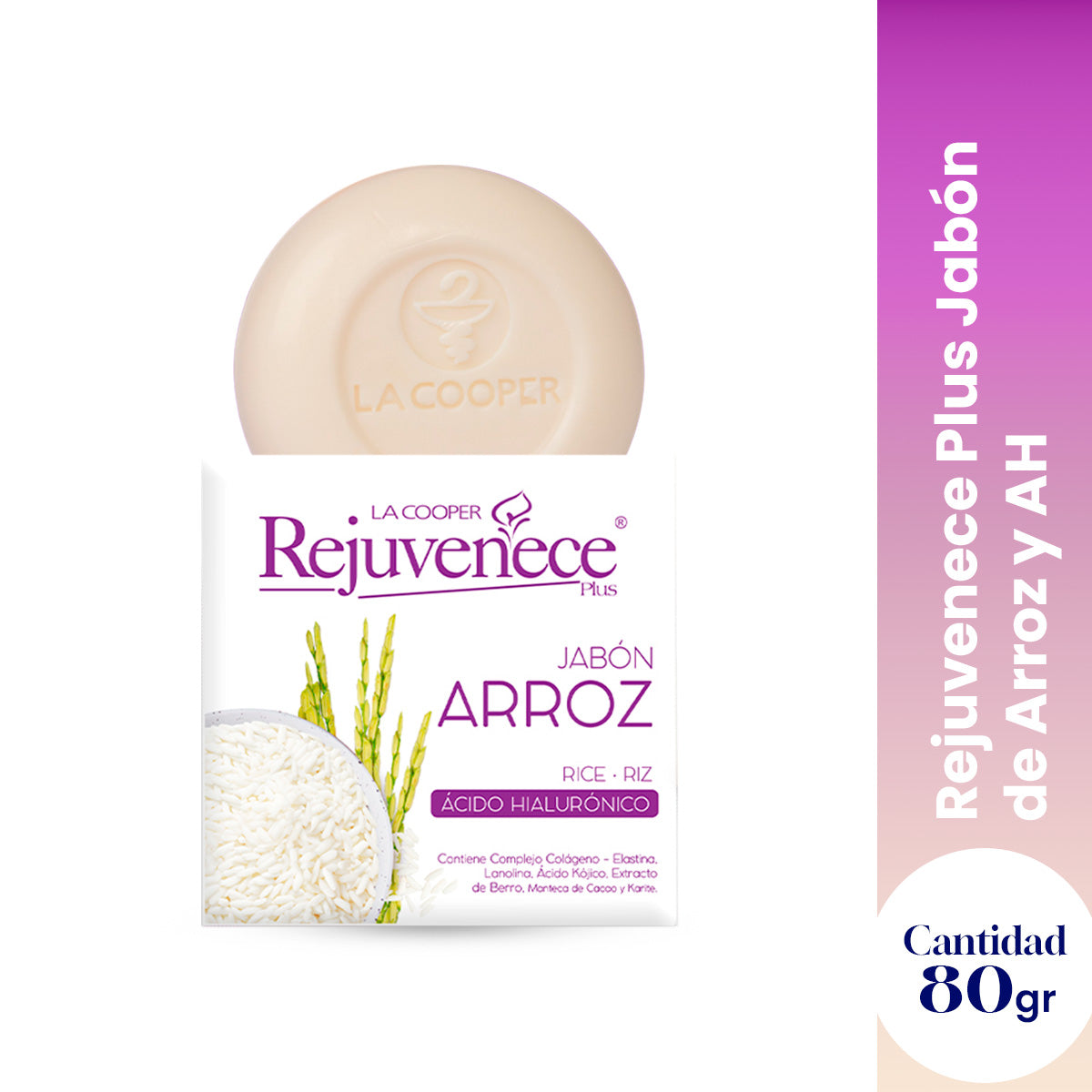 Jabón Rejuvenece Plus a base de Arroz &amp; Acido Hialuronico