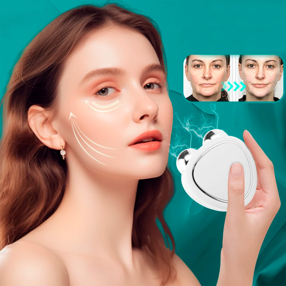 MASAJEADOR FACIAL ELECTRONICO, CON MICROCORRIENTE