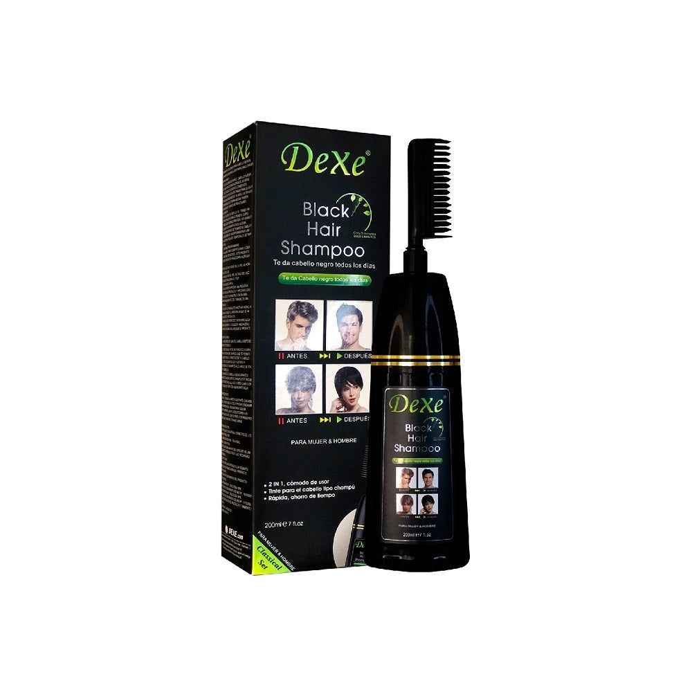 Shampoo Tinte Negro Versión Peine - Dexe 200ml