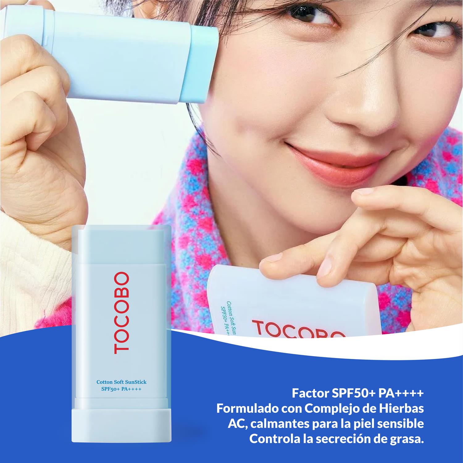 Bloqueador solar Tocobo Cotton Soft Sun Stick SPF50+++ PA++++ 19g