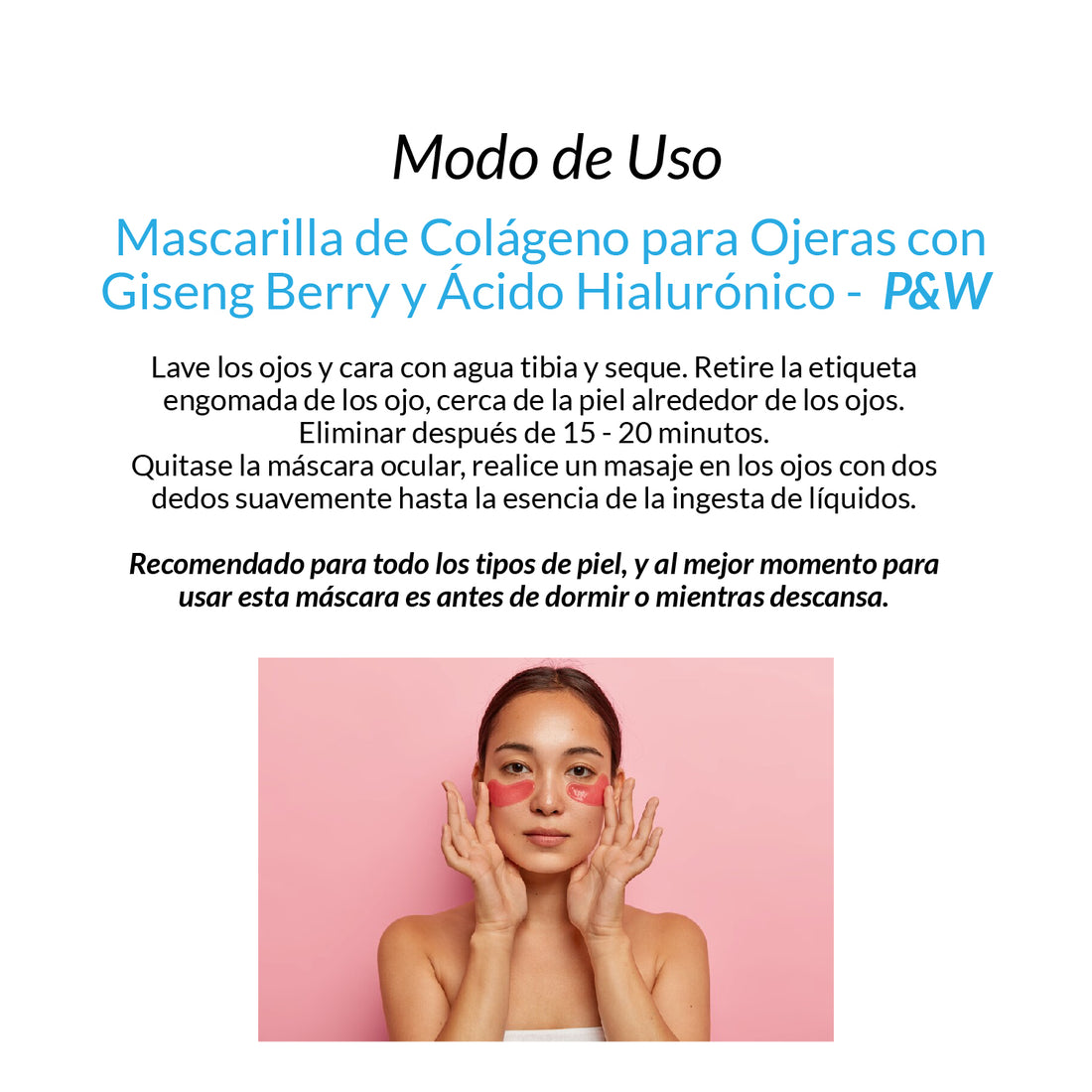 Mascarilla para ojeras de Ginsen Barry con Ácido Hialuronico - P&amp;W