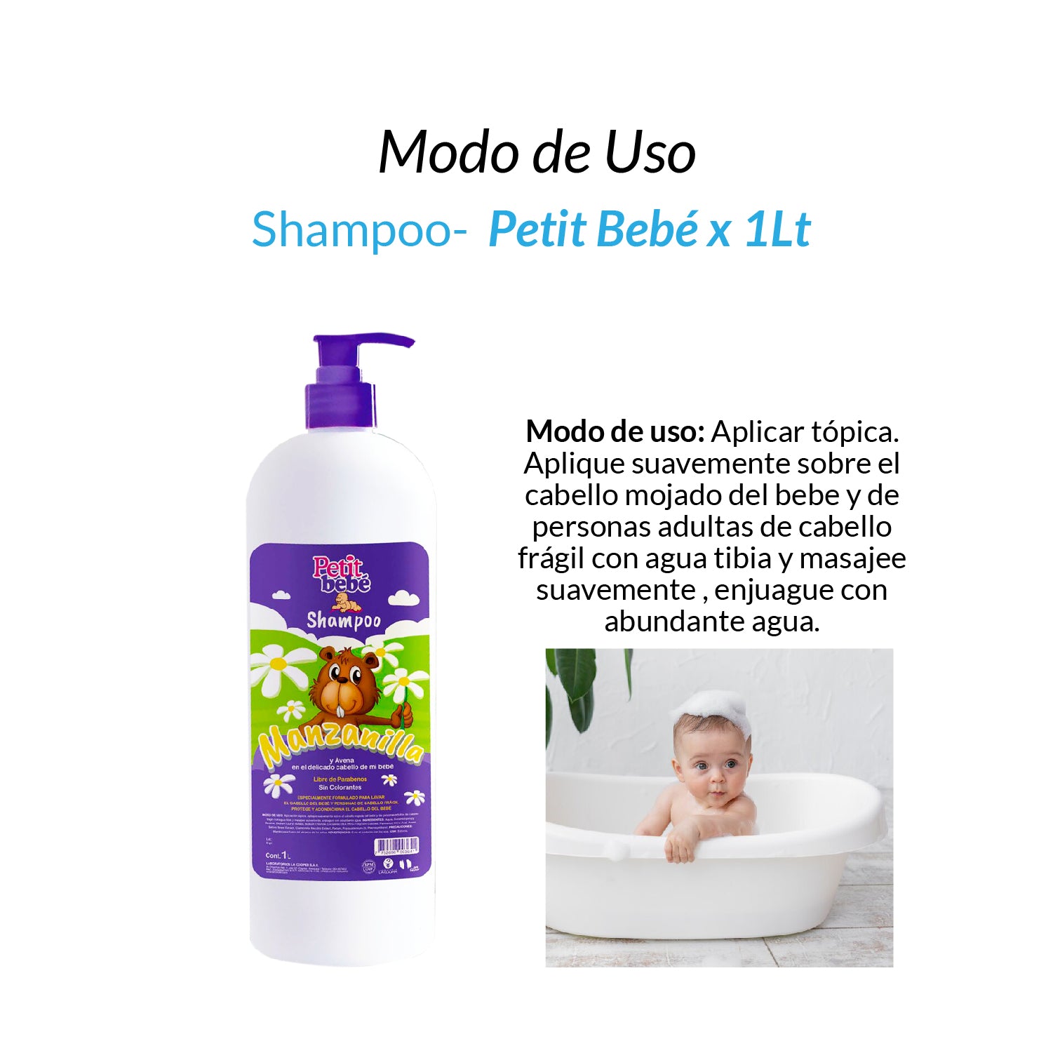 Shampoo Petit Bebé x 1lt