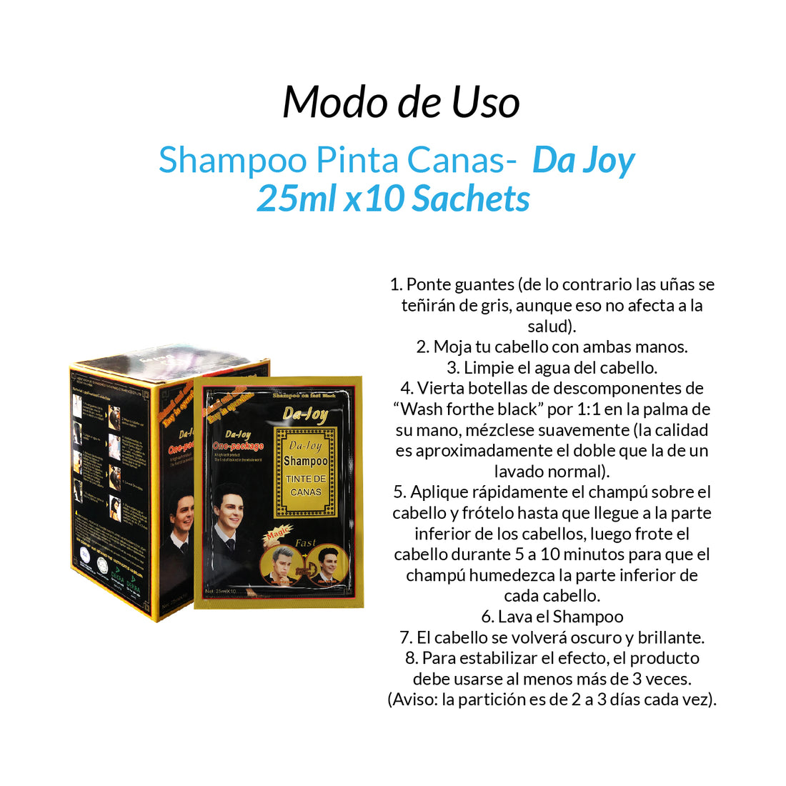 Shampoo Pinta Canas - Da Joy 25ml x10 Sachets