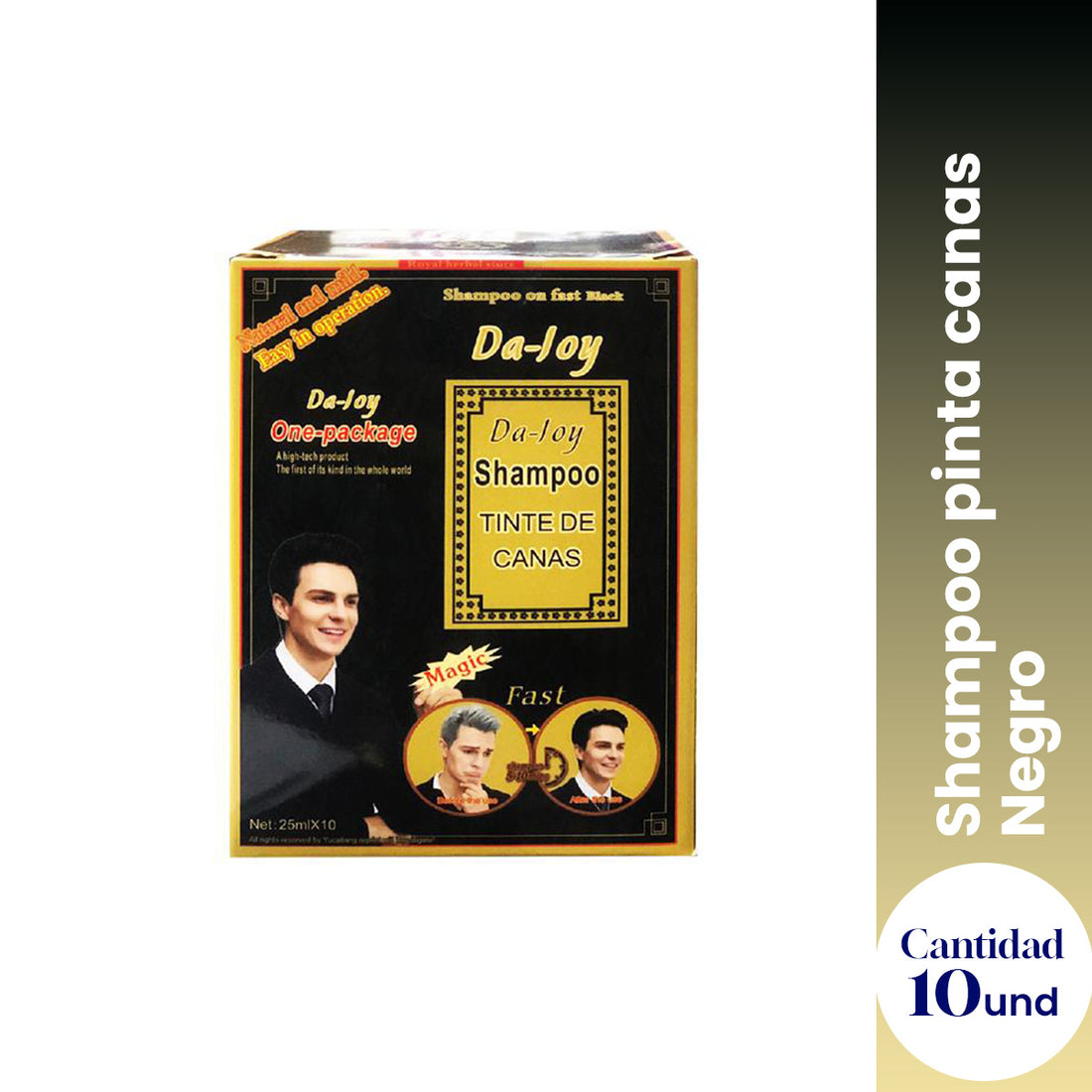 ¡liquidación! Shampoo Pinta Canas - Da Joy 25ml x10 Sachets