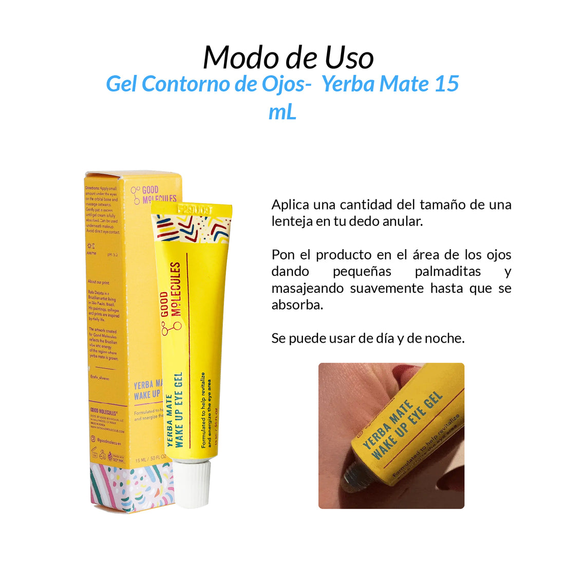 Contorno De Ojos Yerba Mate Wake Up Eye Gel -  Good Molecules 15ml