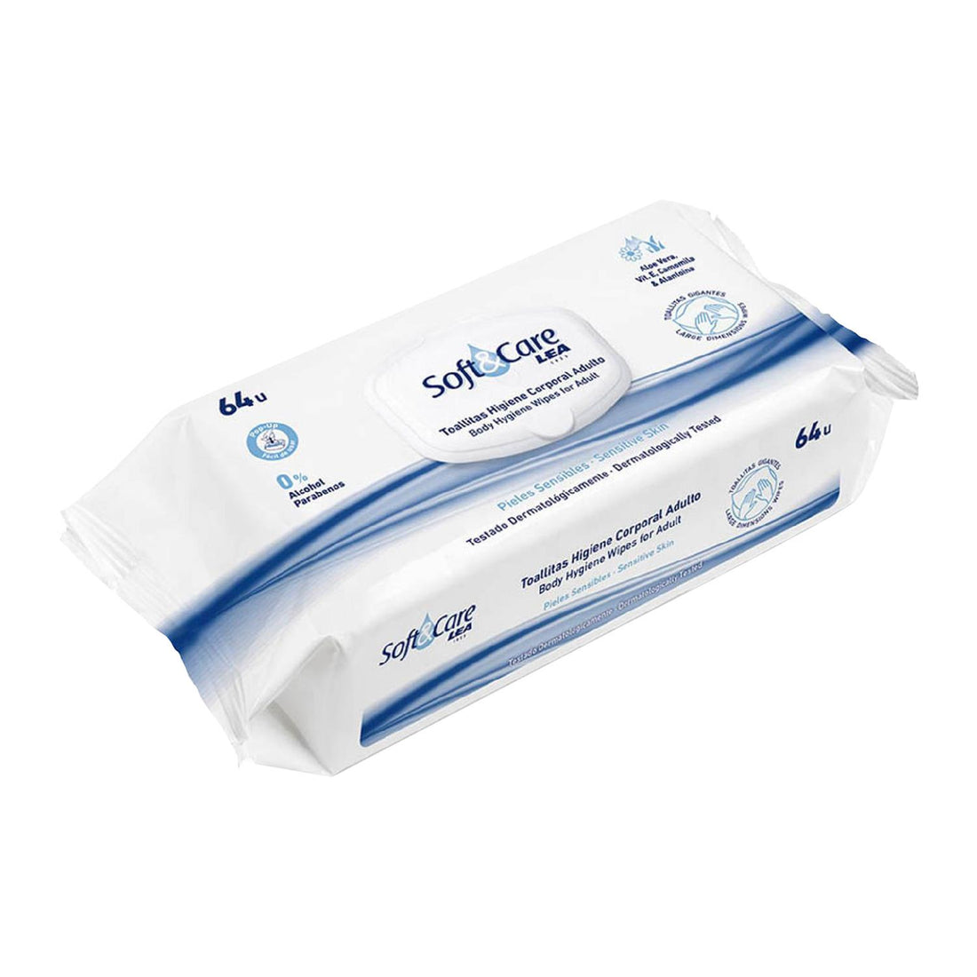 Toallitas Húmedas para Adultos - Lea Soft & Care - Paquete 64 unid