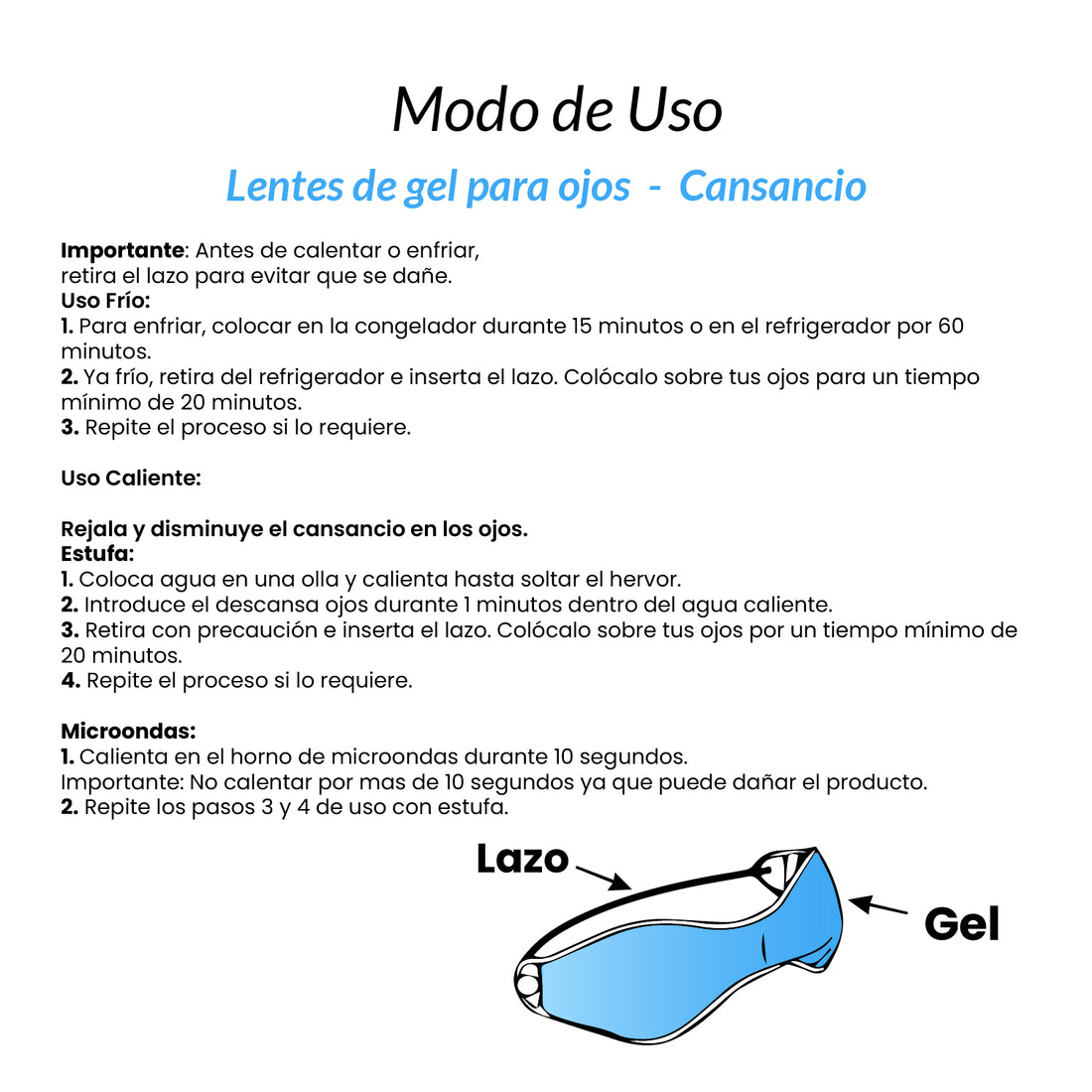 Lentes de gel para ojos - Cansancio