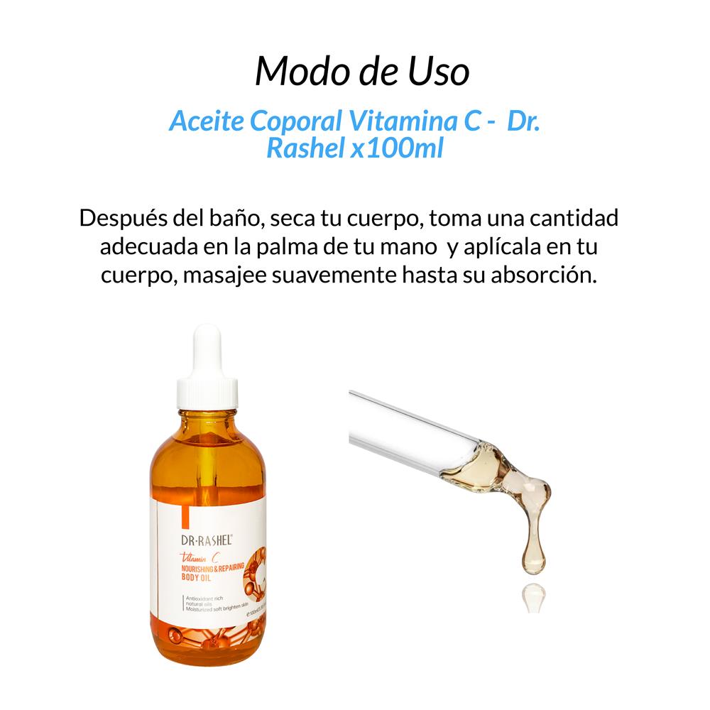 Aceite Corporal  + Exfoliante e iluminador Vitamina C  - Dr. Rashel