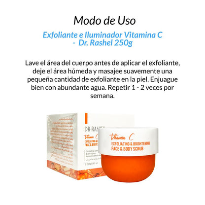 Aceite Corporal  + Exfoliante e iluminador Vitamina C  - Dr. Rashel