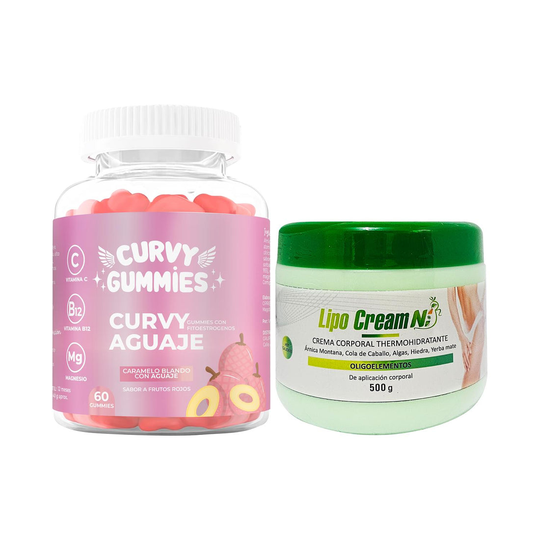 Suplemento Aguaje Gomitas + Crema Thermohidra Tapa Verde - Lipo Cream Ni