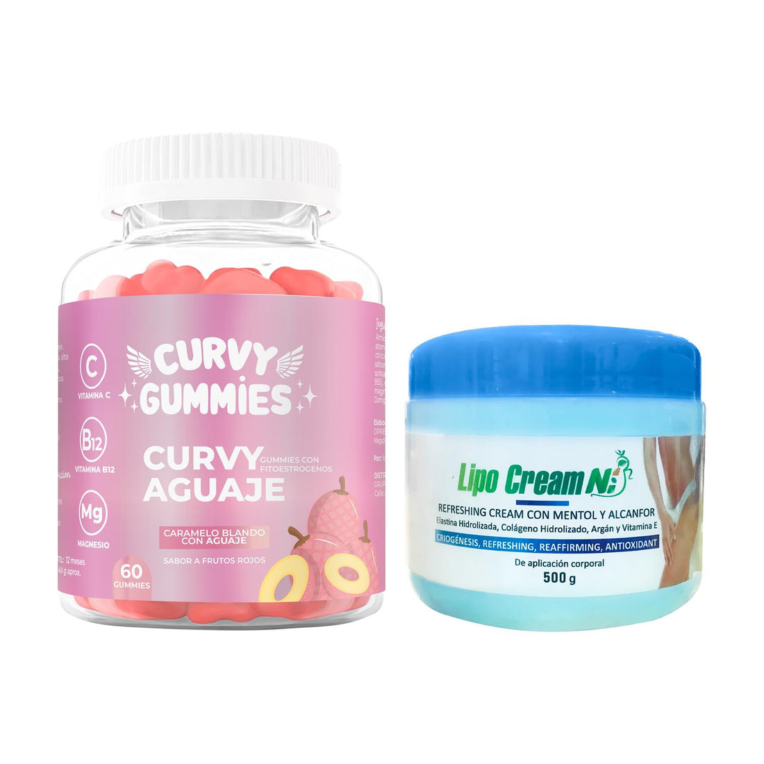 Suplemento Aguaje Gomitas + Crema Quemador Tapa Azul Lipo Cream