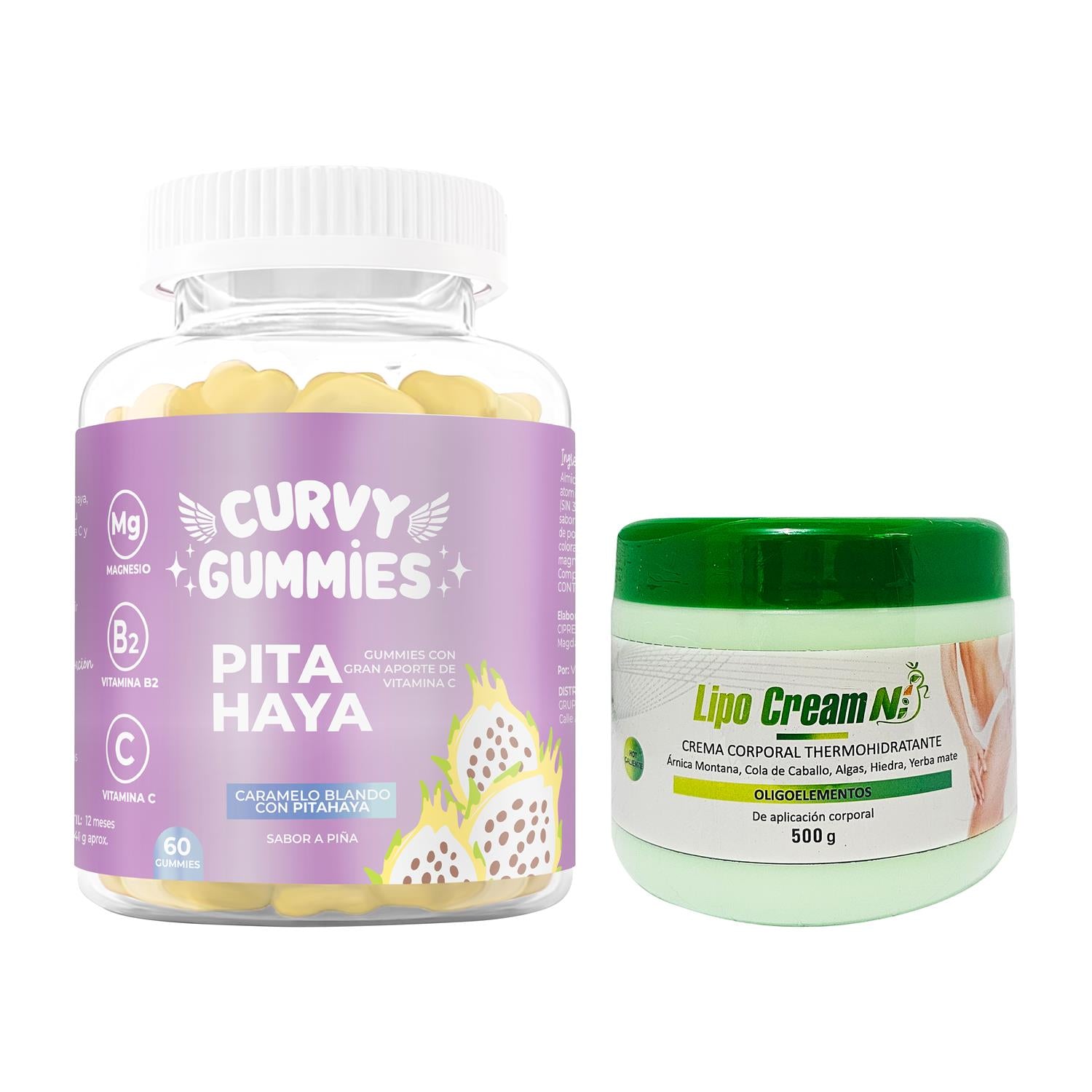 Suplemento Pita Haya Gomitas + Crema Thermohidra Tapa Verde Lipo Cream