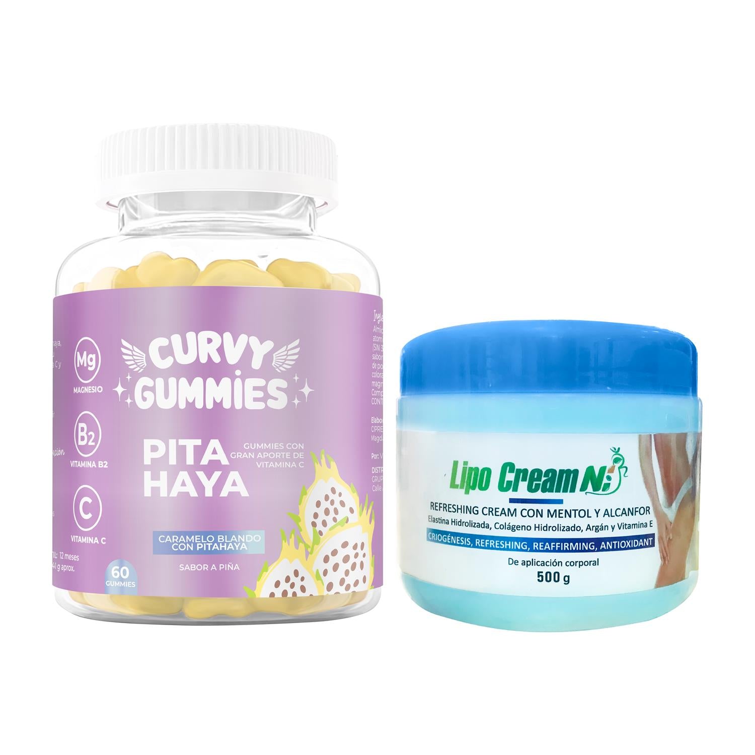 Suplemento Pita Haya Gomitas + Crema Quemador Tapa Azul Lipo Cream