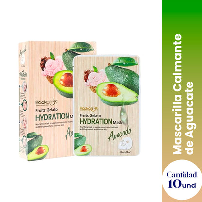 ¡liquidación! FRUIT OF THE WOKALI – MASCARILLA ESENCIA DE AGUACATE HIDRATANTE Y REPARADORA – 30ML X 10 PIEZAS