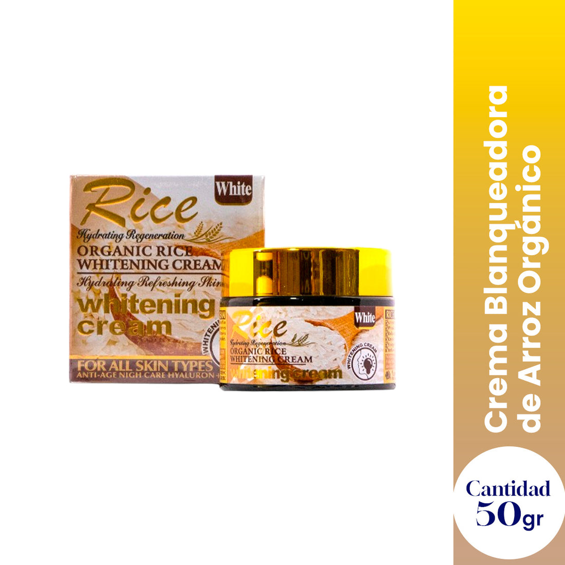 ¡liquidación! FRUIT OF THE WOKALI – CREMA BLANQUEADORA DE ARROZ ORGÁNICO – 55GR