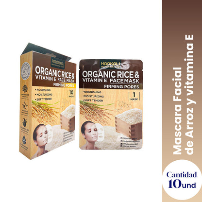 ¡liquidación! FRUIT OF THE WOKALI – MASCARILLA FACIAL HUMECTANTE – MASCARILLA DE ARROZ CON VITAMINA E – 30ML X 10 PIEZAS