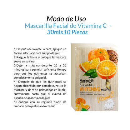 Mascara Facial Vitamina C 30ml x10 piezas.