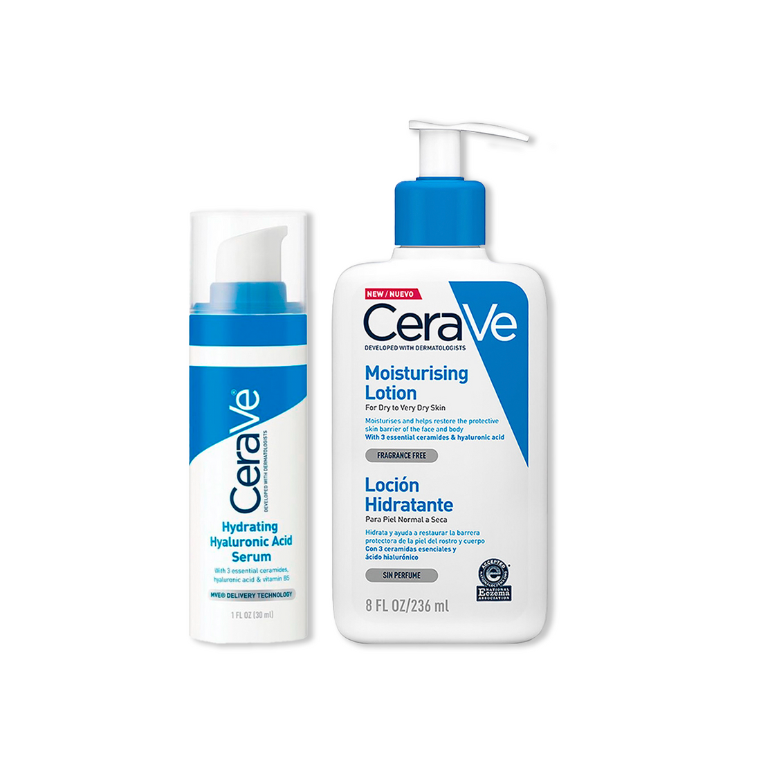 Cerave Sérum hidratante con ácido hialorónico 30ml+CeraVe Loción Hidratante 236 ml