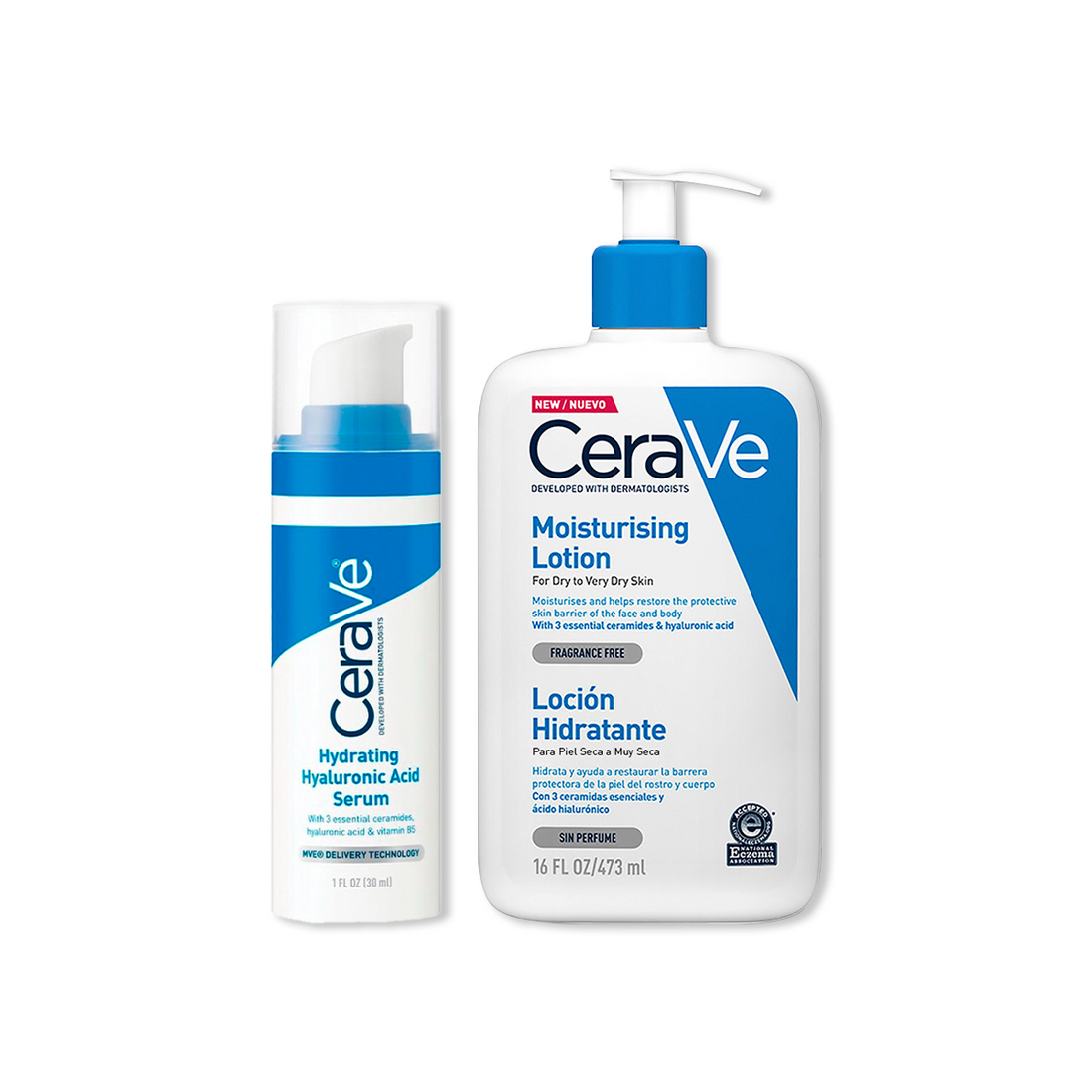 Cerave Sérum hidratante con ácido hialorónico 30ml+CeraVe Loción Hidratante 473 ml