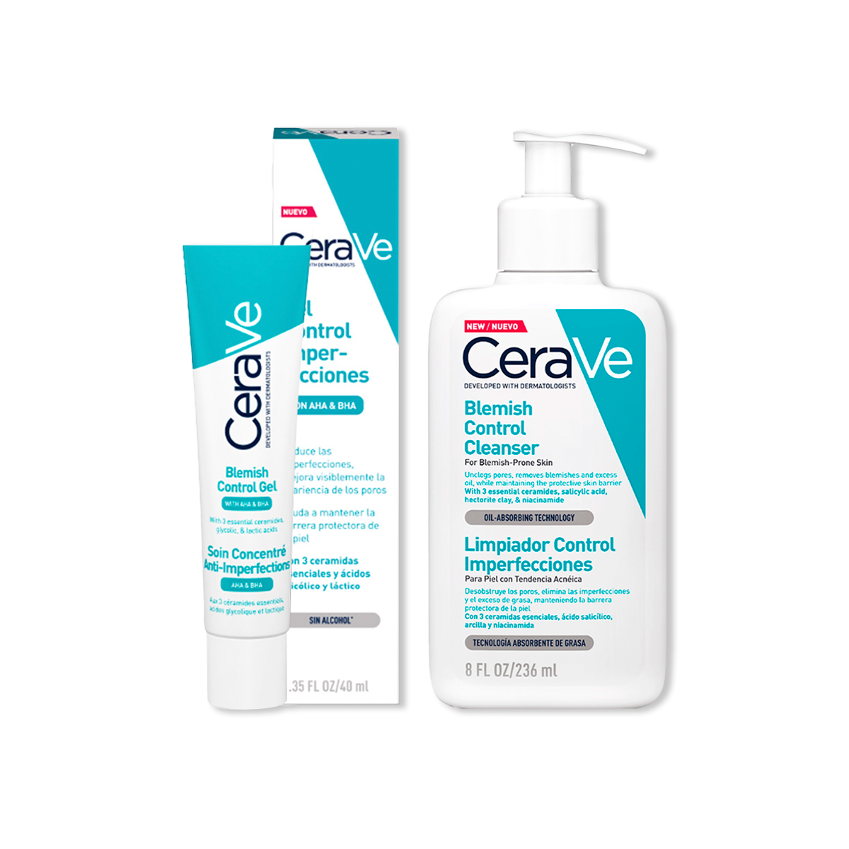 CeraVe Tratamiento Anti-imperfecciones Blemish Control 40ml+CeraVe Gel Limpiador Anti-imperfecciones Blemish Control 236ml