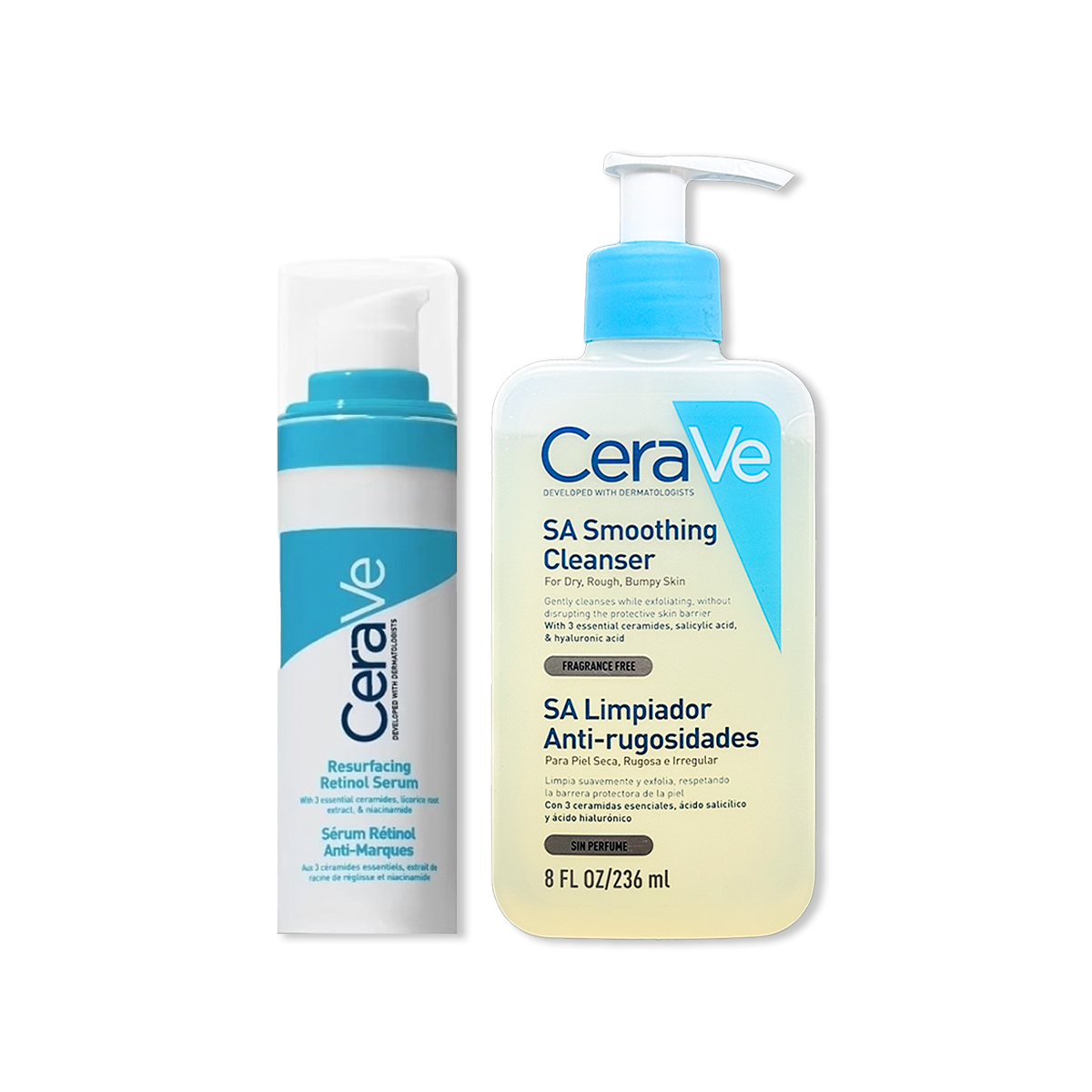 Resurfacing face serum con retinol y niacinamida - Cerave 30 Ml+CeraVe Limpiador Suavizante SA Smoothing Cleanser 236ml