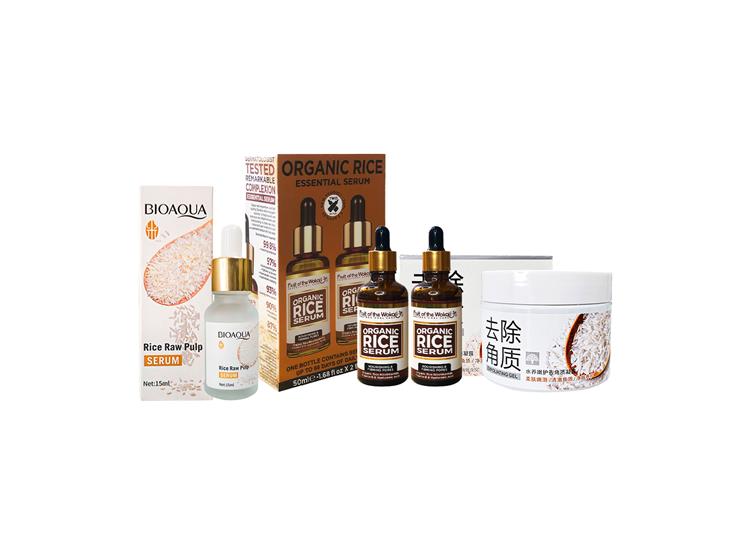 Serum Orgánico 50ml + Gel exfoliante 140Gr + Serum Facial de Arroz 15ml