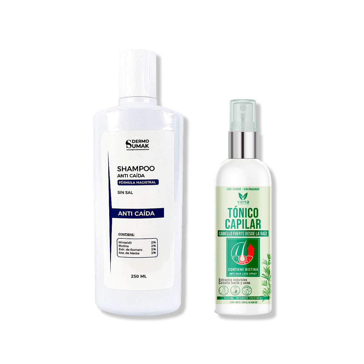 SHAMPOO ANTICAIDA SIN SAL 250ML + TÓNICO CAPILAR ROMERO 120ML