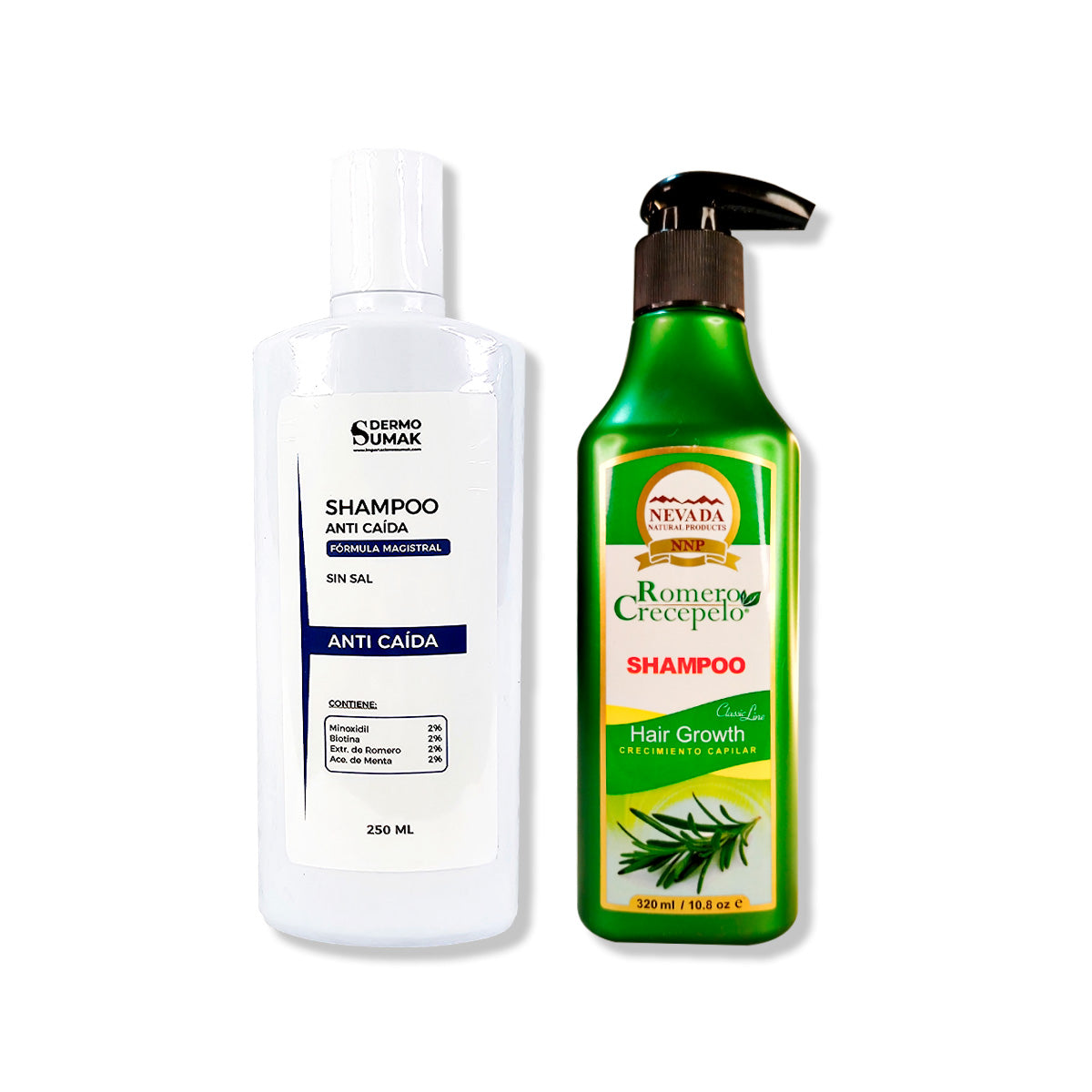 SHAMPOO ANTICAIDA SIN SAL 250ML + SHAMPOO ROMERO CRECEPELO 320ML