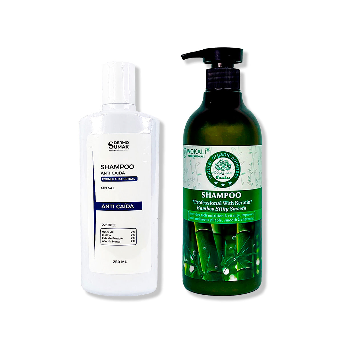 SHAMPOO ANTICAIDA SIN SAL 250ML + ACONDICIONADOR DE BAMBOO 550ML