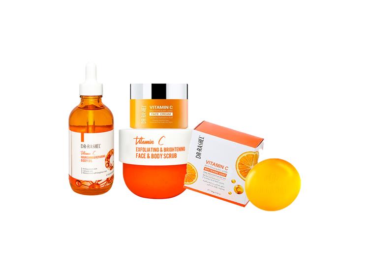 Aceite Corporal 100ML + Exfoliante 250Gr + Crema 50Gr + Jabón 50Gr vitamina C