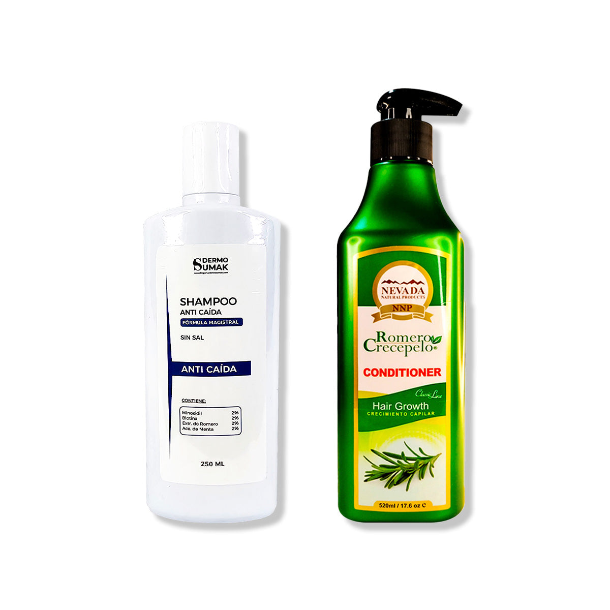 SHAMPOO ANTICAIDA 250ML + ACONDICIONADOR ROMERO CRECEPELO 500ML