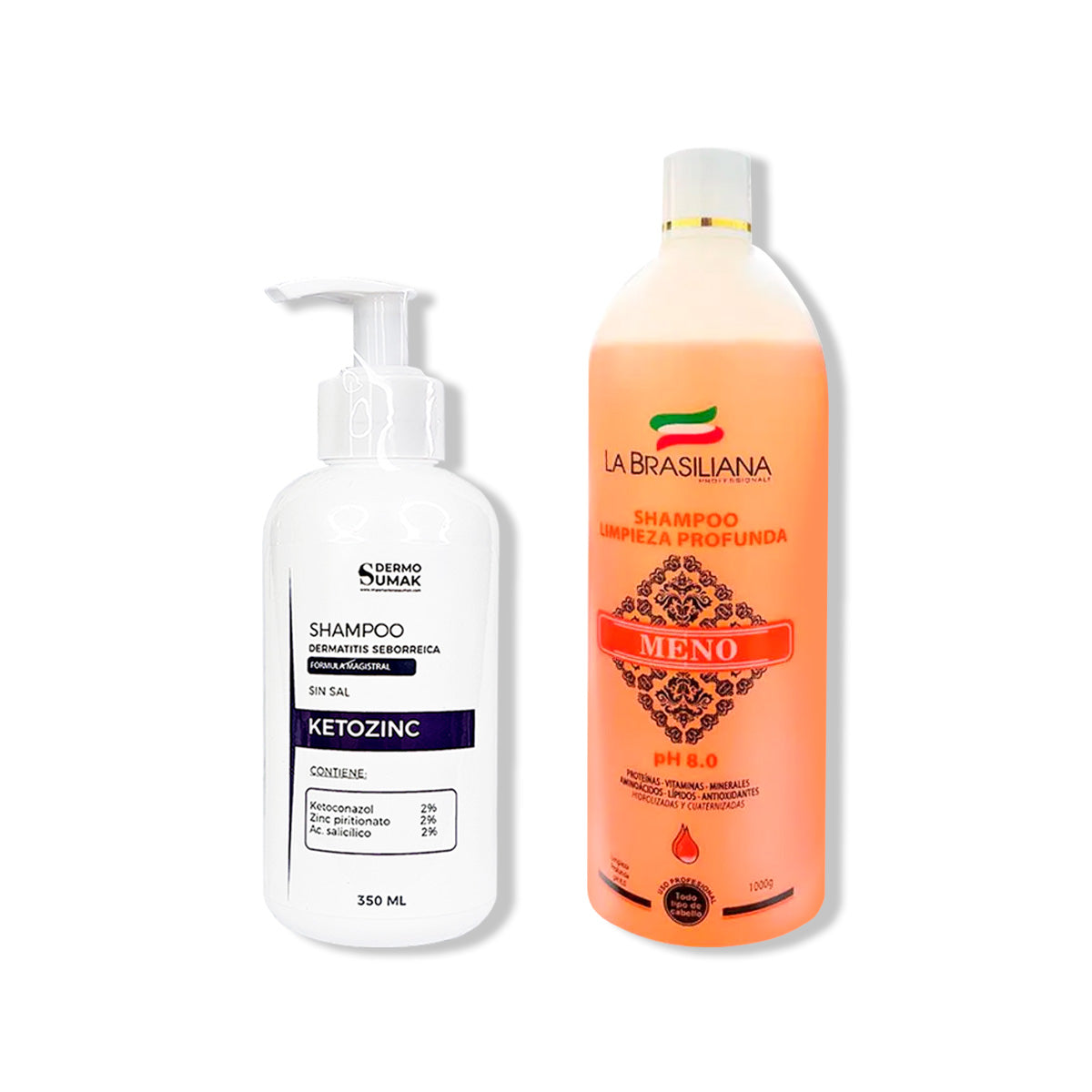 SHAMPOO SIN SAL KETOZINC 350ML+ SHAMPOO ANTIRESIDUO 1LT