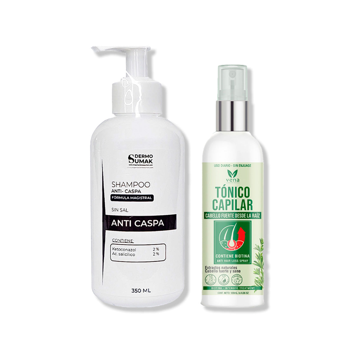 SHAMPOO ANTICASPA SIN SAL 350ML + TÓNICO CAPILAR ROMERO 120ML