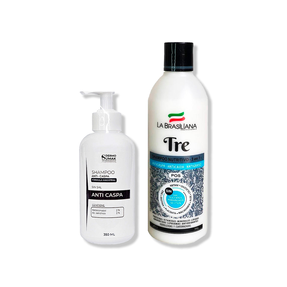 SHAMPOO ANTICASPA SIN SAL 350ML + SHAMPOO TRE 500GR