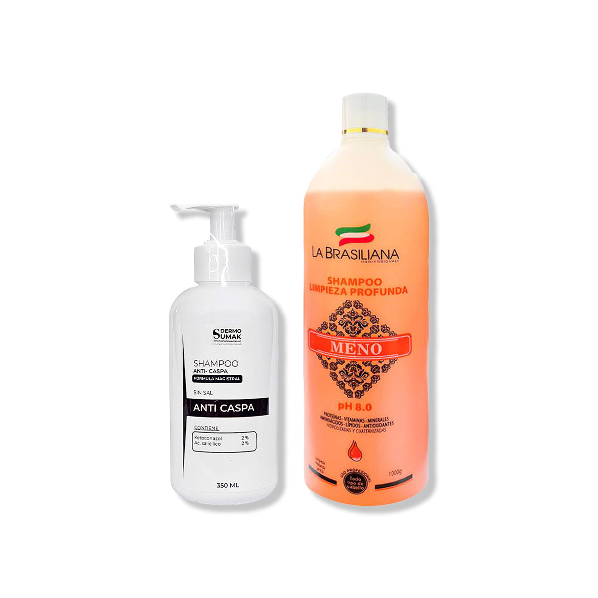 SHAMPOO ANTICASPA SIN SAL 350ML + SHAMPOO ANTIRESIDUO 1LT