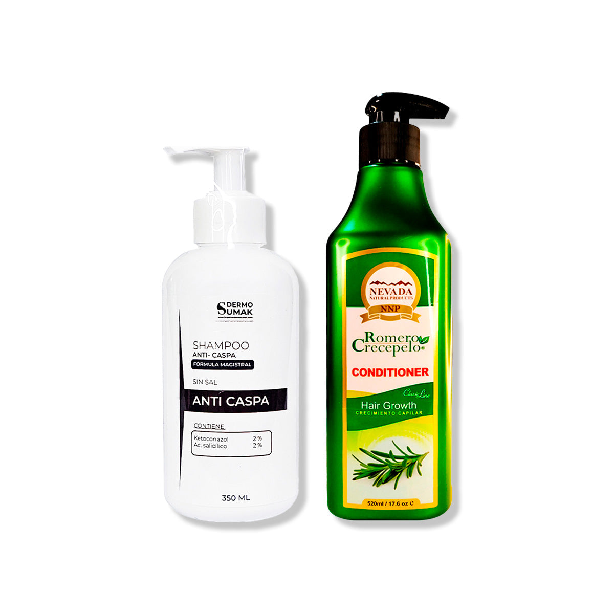 SHAMPOO ANTICASPA 350ML + ACONDICIONADOR ROMERO CRECEPELO 500ML